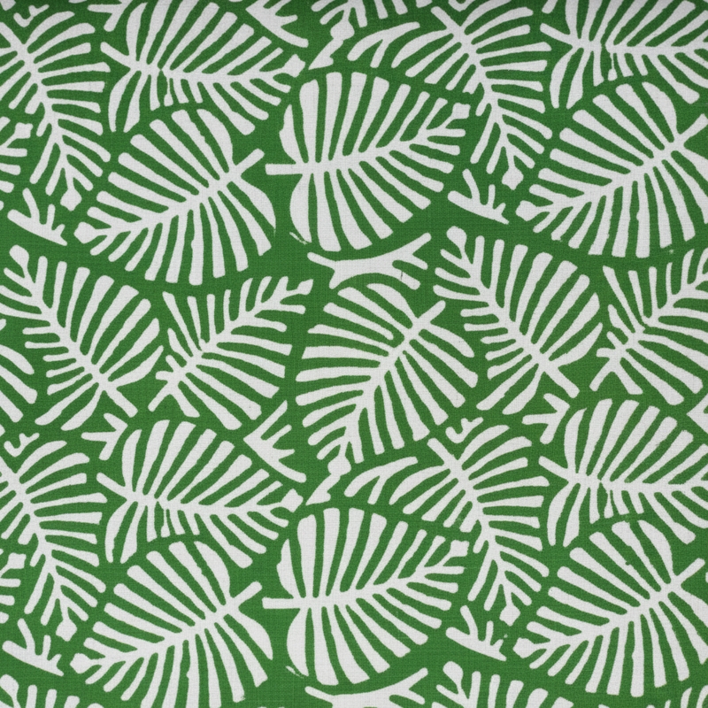 Sanganeri Hand Block Print Cotton Fabric – Green Floral Print