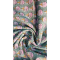 Sanganeri Hand Block Print Cotton Fabric – Green Floral Print