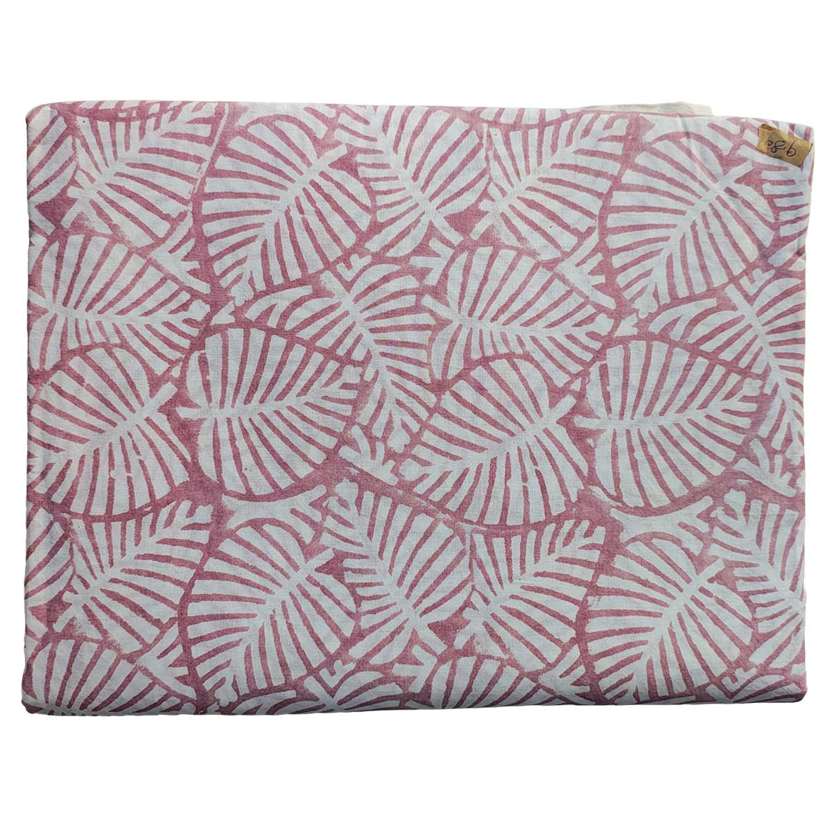 Handmade Bagru Print Textile – Pink Floral Print Cotton Material