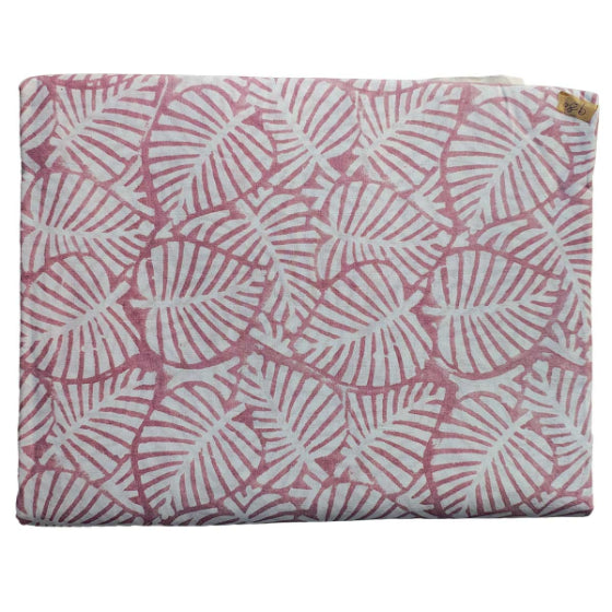 Sanganeri Hand Block Print Cotton Fabric – Pink Floral Print