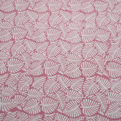 Sanganeri Hand Block Print Cotton Fabric – Pink Floral Print