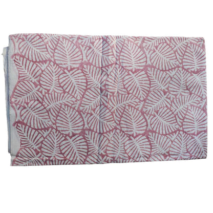 Sanganeri Hand Block Print Cotton Fabric – Pink Floral Print