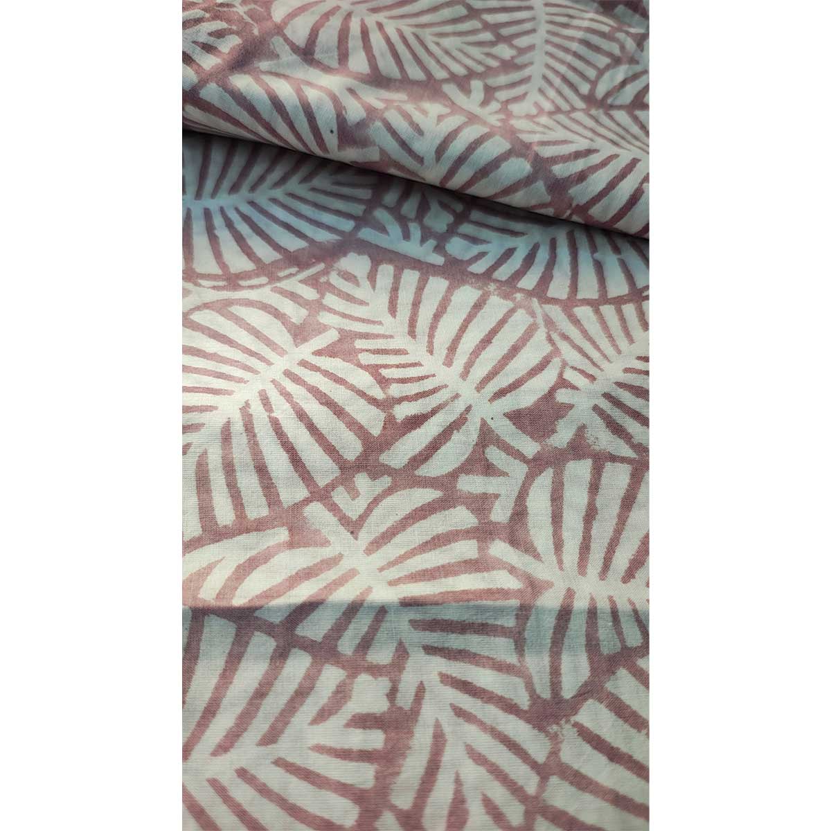 Handmade Bagru Print Textile – Pink Floral Print Cotton Material