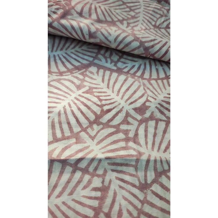 Handmade Bagru Print Textile – Pink Floral Print Cotton Material