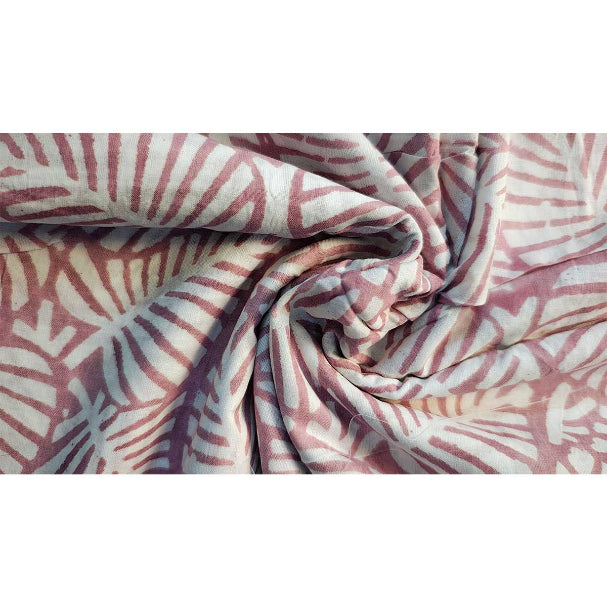 Handmade Bagru Print Textile – Pink Floral Print Cotton Material