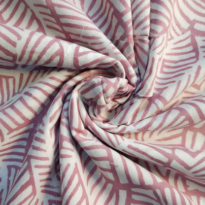 Sanganeri Hand Block Print Cotton Fabric – Pink Floral Print