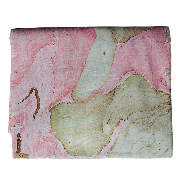 Handmade Bagru Print Textile – Pink Floral Print Cotton Material