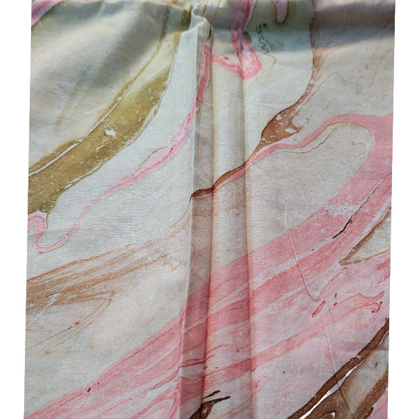 Sanganeri Hand Block Print Cotton Fabric – Pink Floral Print