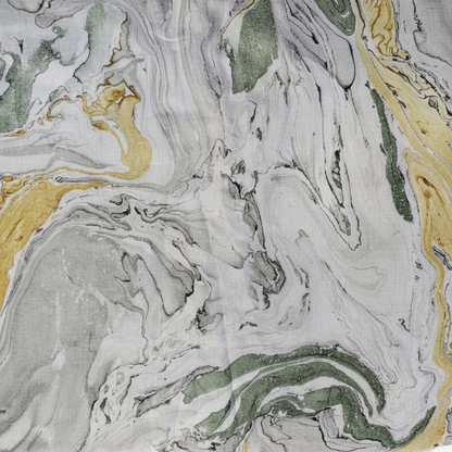 Sanganeri Hand Block Print Cotton Fabric – Beige Marble Print