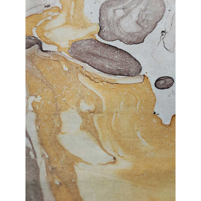 Sanganeri Hand Block Print Cotton Fabric – Beige Marble Print