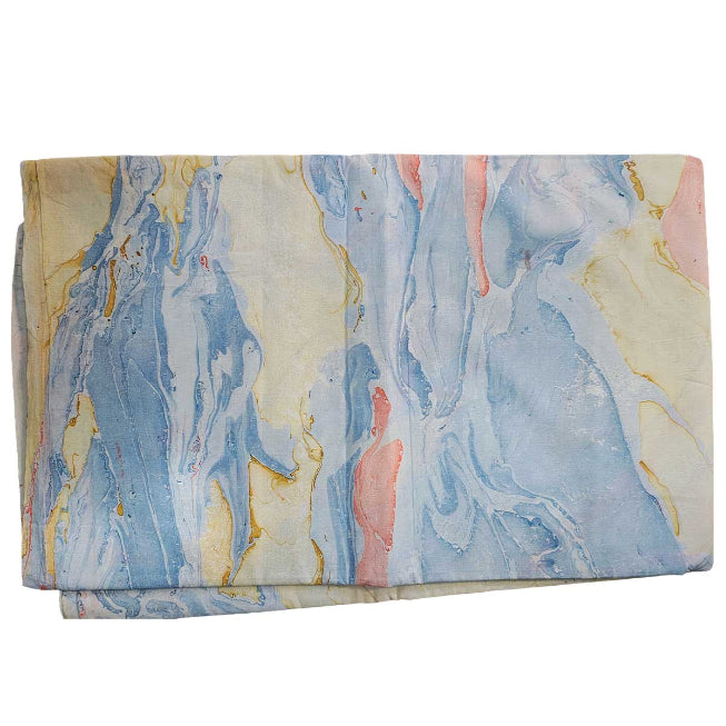 Handmade Bagru Print Textile – Blue Marble Print Cotton Material