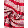 Handmade Bagru Print Textile –  Red And Peach Floral Print Cotton Material