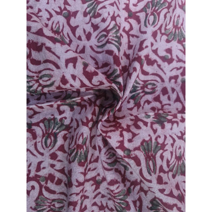 Kalamkari Block Printed Cotton Bedsheet with Floral and Traditional Motifs
