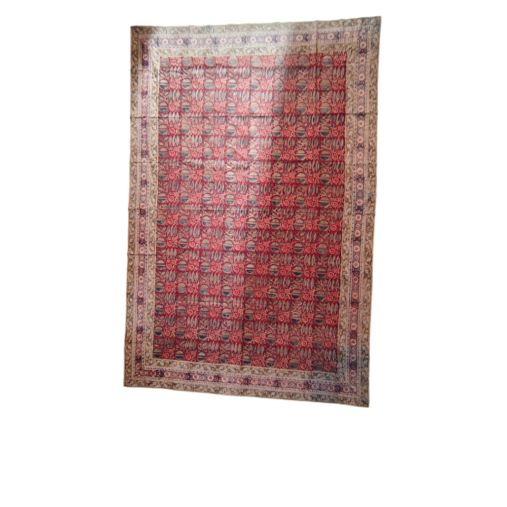 Kalamkari Haathi Red - Single Bed Bedsheet (60x90 Inches)