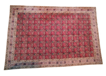 Kalamkari Haathi Red - Single Bed Bedsheet (60x90 Inches)
