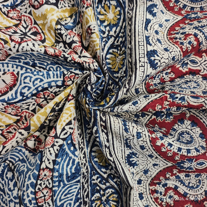 Kalamkari Blue Color - Single Bed Bedsheet (60x90 Inches)