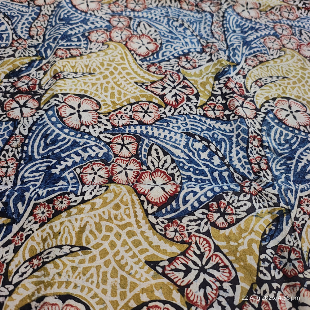 Kalamkari Blue Color - Single Bed Bedsheet (60x90 Inches)