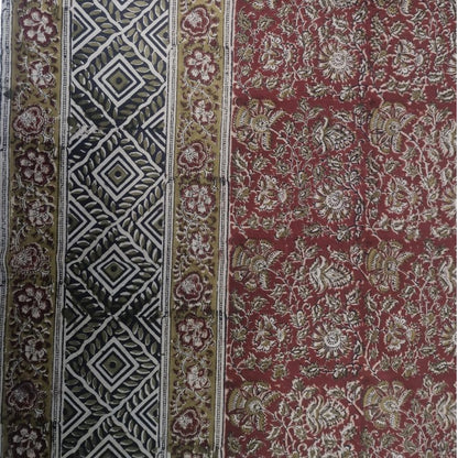 Kalamkari Red Color - Single Bed Bedsheet (60x90 Inches)