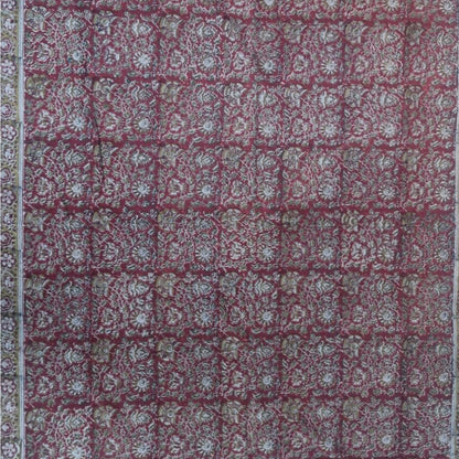 Kalamkari Red Color - Single Bed Bedsheet (60x90 Inches)