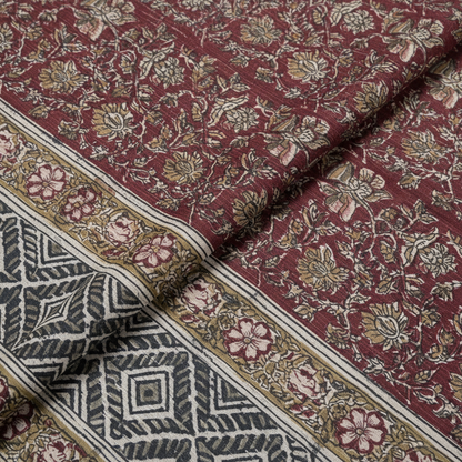 Kalamkari Red Color - Single Bed Bedsheet (60x90 Inches)
