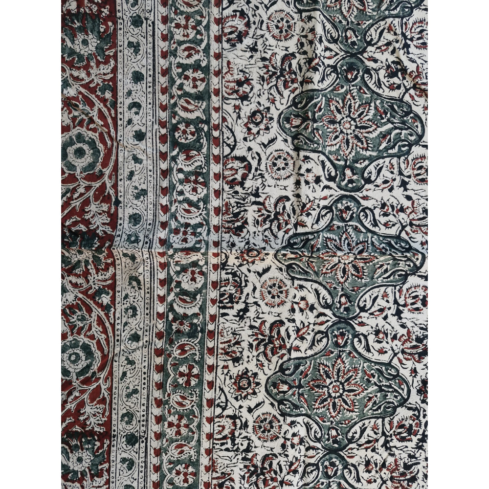 Kalamkari Grey Color - Single Bed Bedsheet (60x90 Inches)