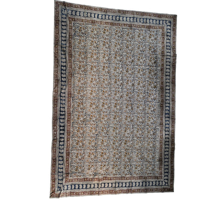 Kalamkari White and Yellow Color - Single Bed Bedsheet (60x90 Inches)
