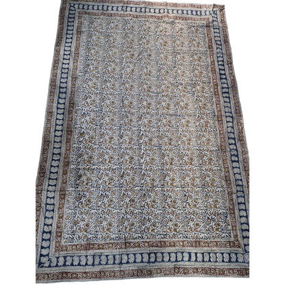 Kalamkari White and Yellow Color - Single Bed Bedsheet (60x90 Inches)