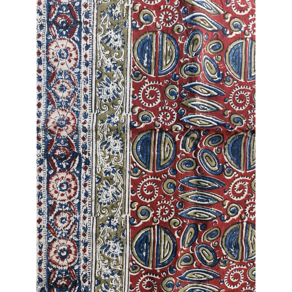 Kalamkari White and Yellow Color - Single Bed Bedsheet (60x90 Inches)