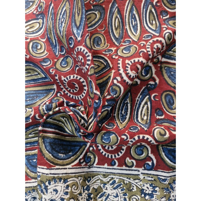Kalamkari White and Yellow Color - Single Bed Bedsheet (60x90 Inches)