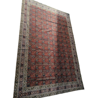 Kalamkari White and Yellow Color - Single Bed Bedsheet (60x90 Inches)