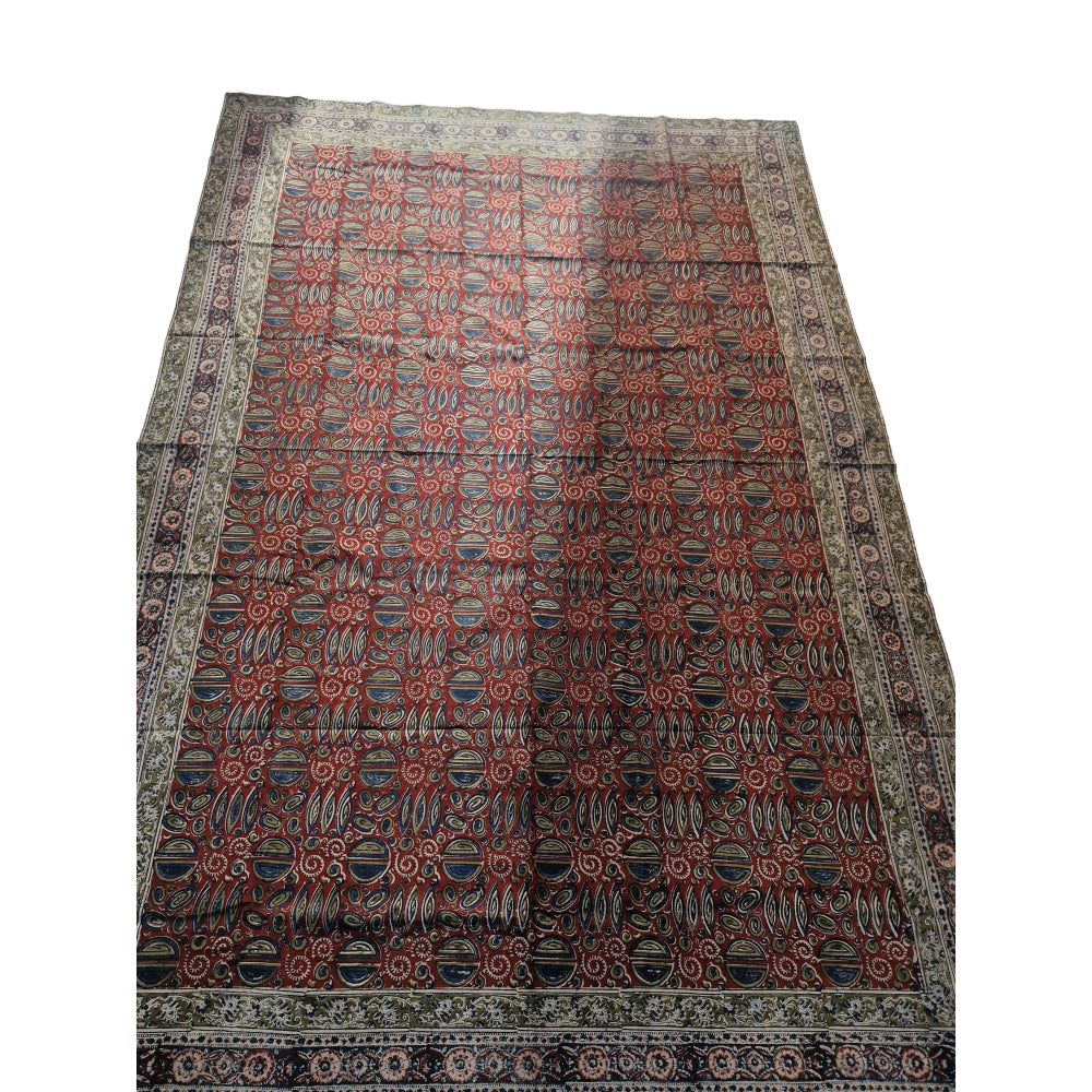 Kalamkari White and Yellow Color - Single Bed Bedsheet (60x90 Inches)