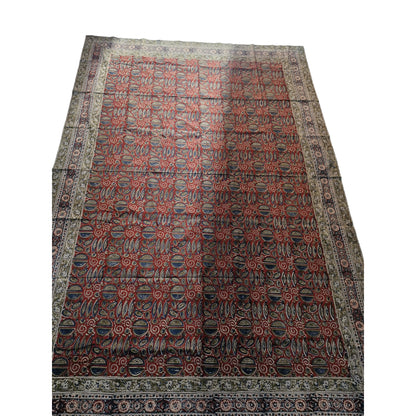 Kalamkari White and Yellow Color - Single Bed Bedsheet (60x90 Inches)