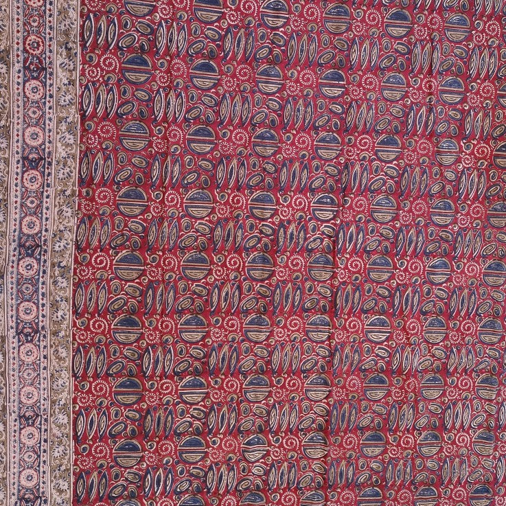 Kalamkari White and Yellow Color - Single Bed Bedsheet (60x90 Inches)