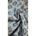 Handmade Bagru Print Textile –  Purple Floral Print Cotton Material