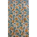 Handmade Bagru Print Textile –  Beige And Yellow color Floral Print Cotton Material