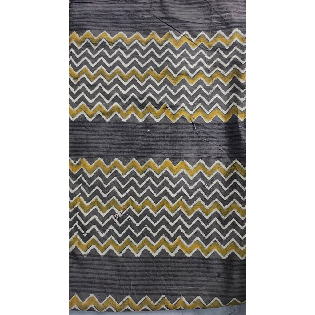 Handmade Bagru Print Textile –  Brown color Floral Print Cotton Material