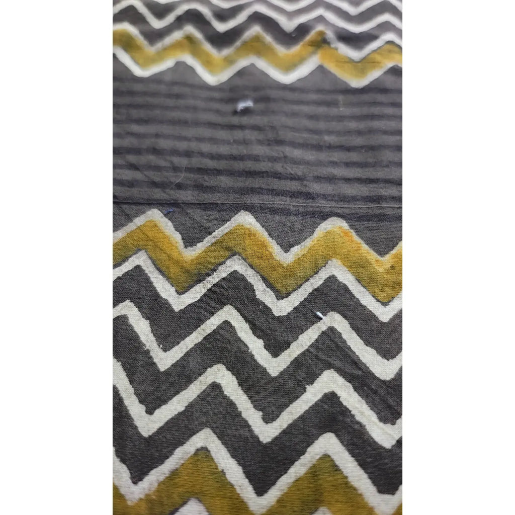 Handmade Bagru Print Textile –  Brown color Floral Print Cotton Material