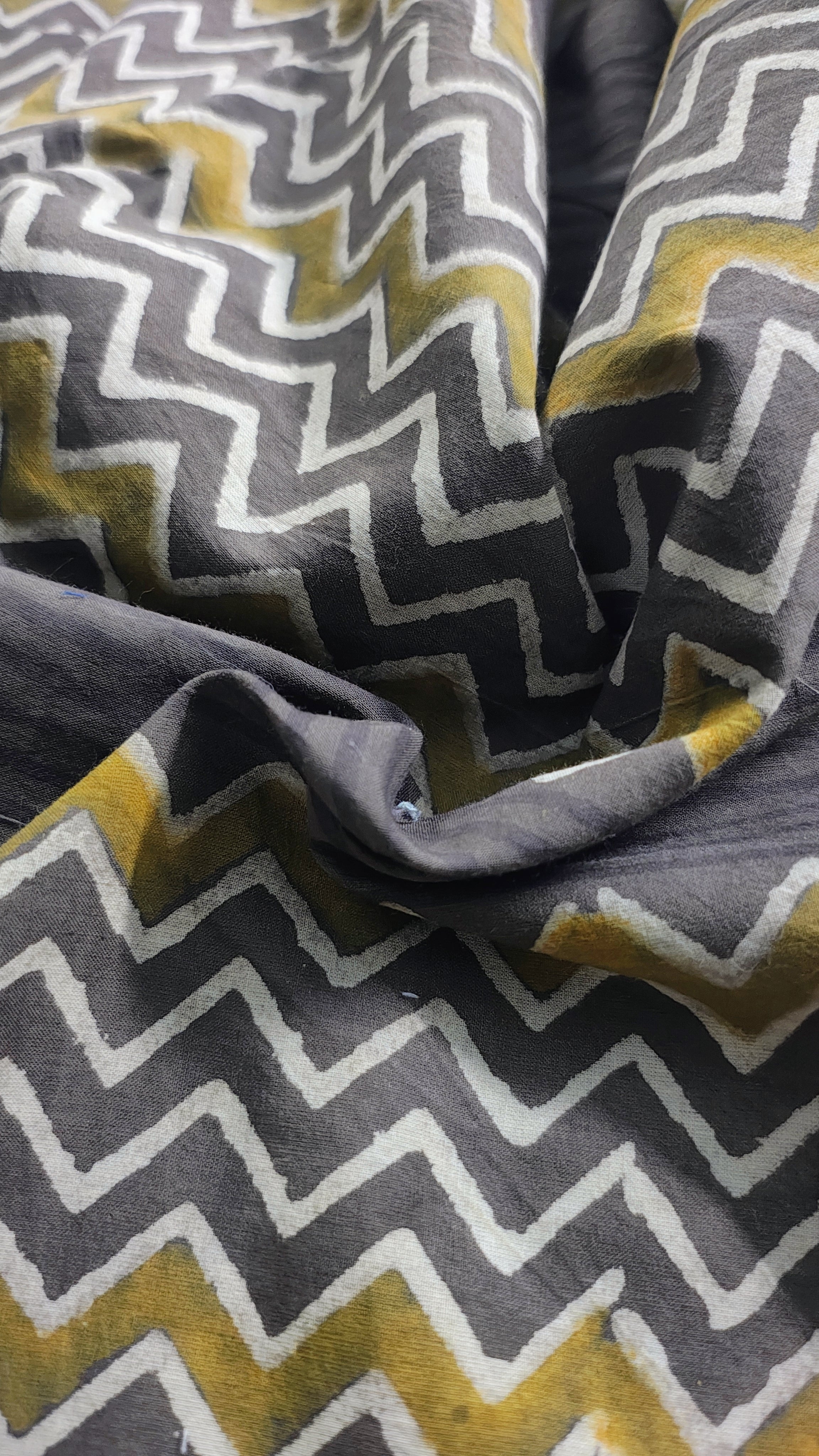 Handmade Bagru Print Textile –  Brown color Floral Print Cotton Material