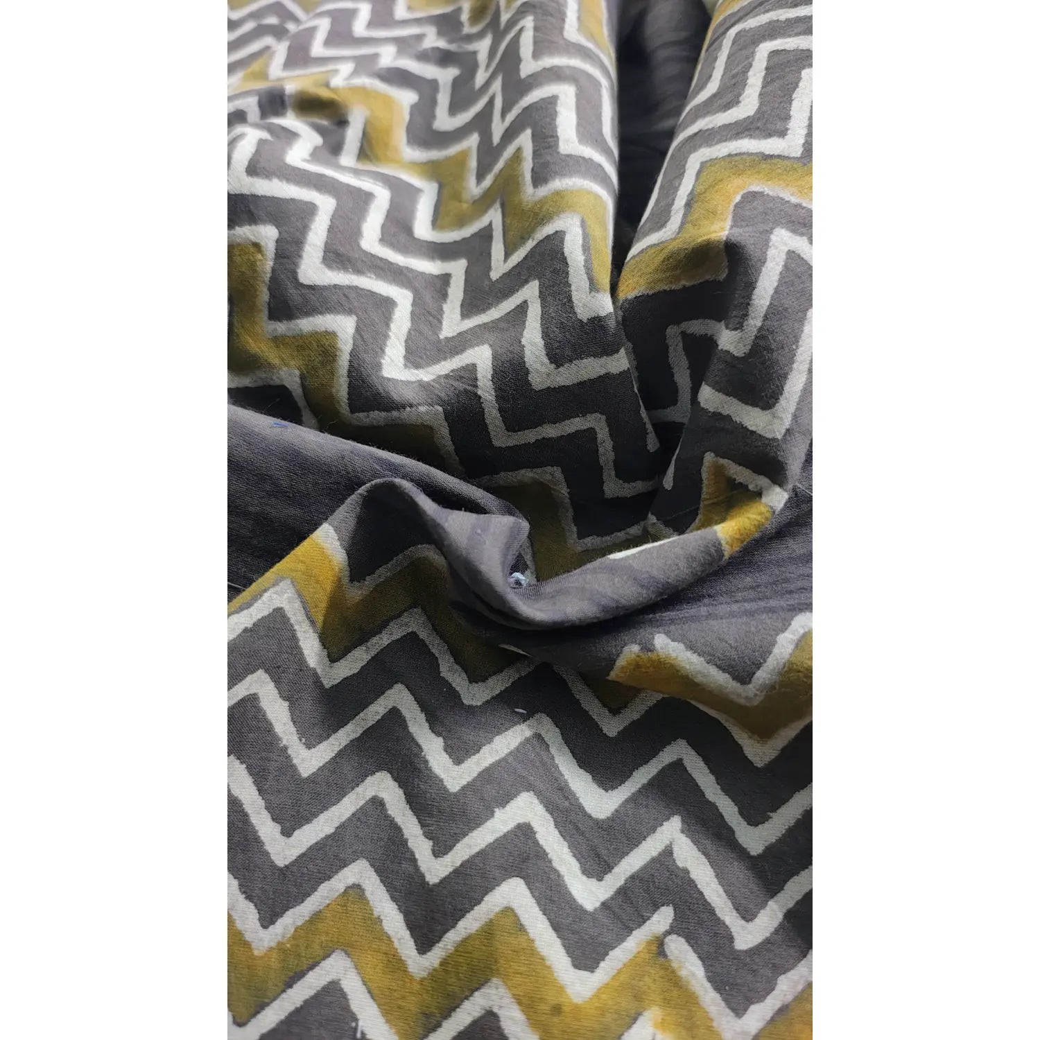 Handmade Bagru Print Textile –  Brown color Floral Print Cotton Material