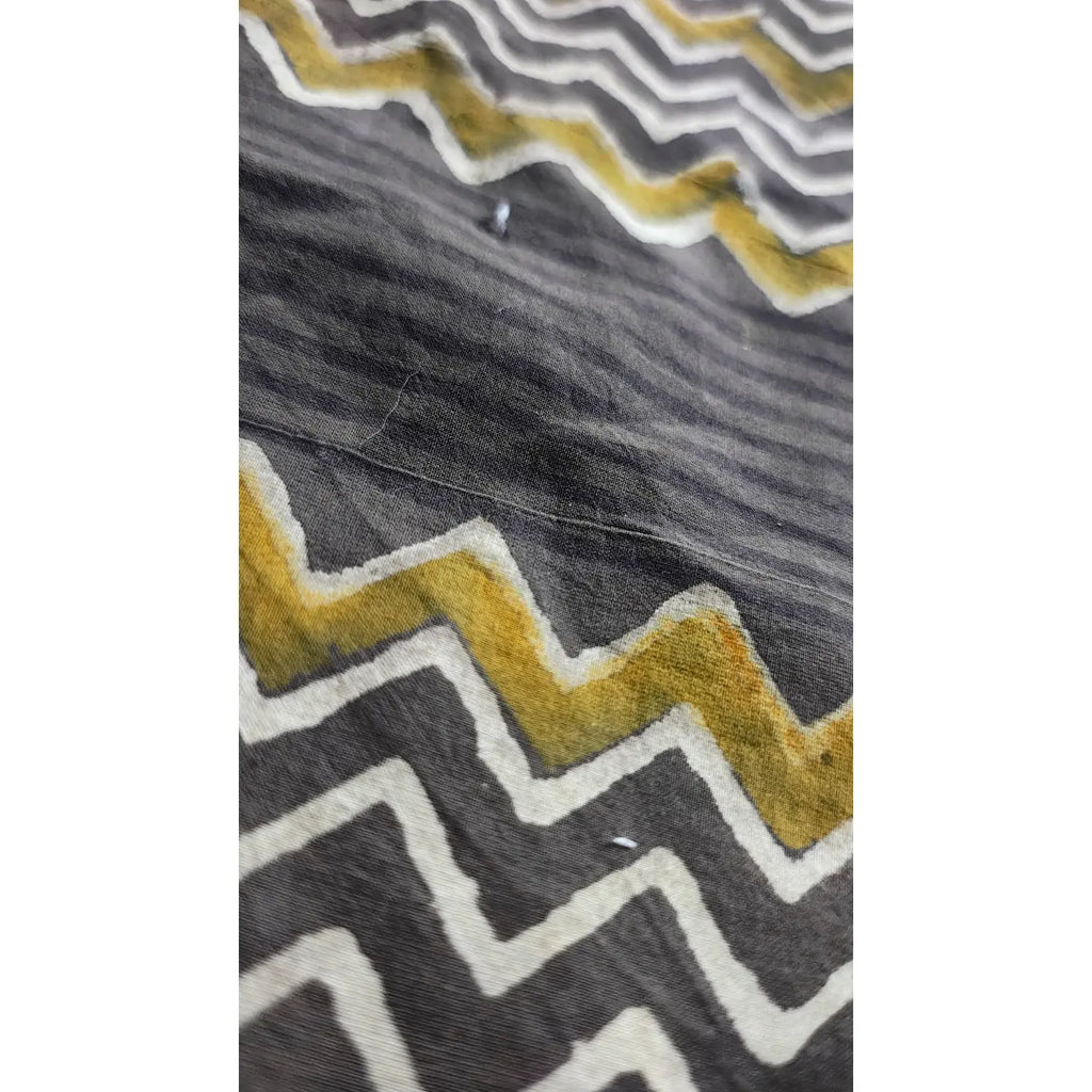 Handmade Bagru Print Textile –  Brown color Floral Print Cotton Material