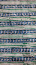 Handmade Bagru Print Textile –  Green And Blue color Floral Print Cotton Material