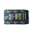 Ethnic Indigo Ajrakh MashrooKali Silk Fabric with Floral Motifs