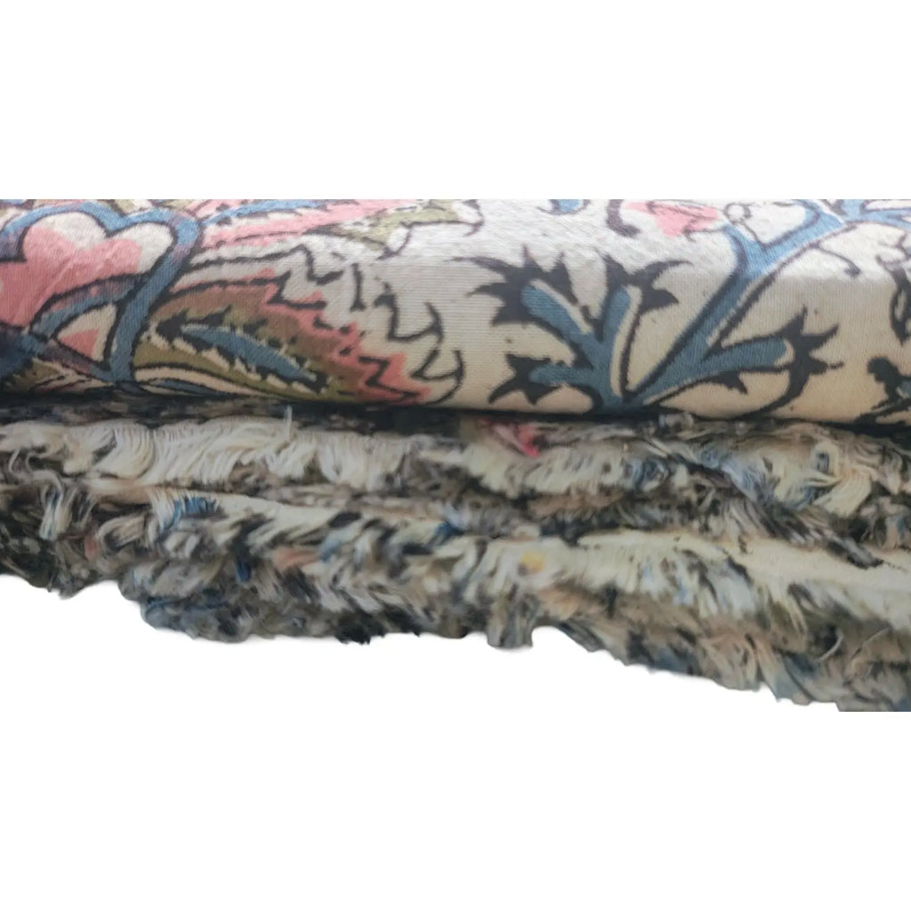 Handcrafted Kalamkari Textile with Leaf Motifs