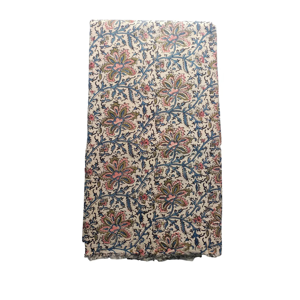 Handcrafted Kalamkari Textile with Leaf Motifs
