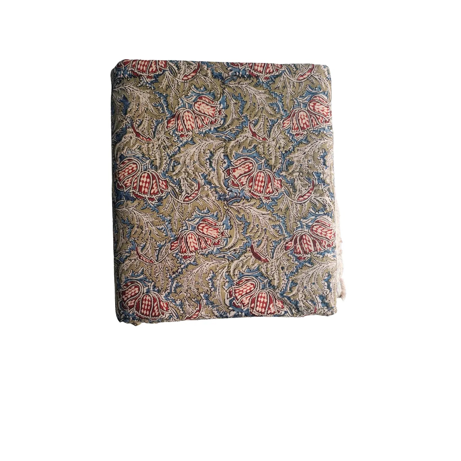 Handcrafted Kalamkari Textile with Leaf Motifs