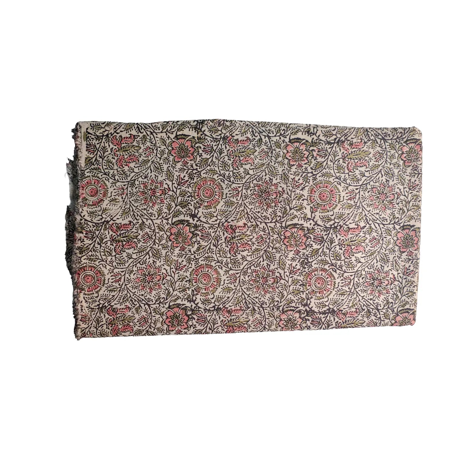 Handcrafted Kalamkari Textile with Leaf Motifs