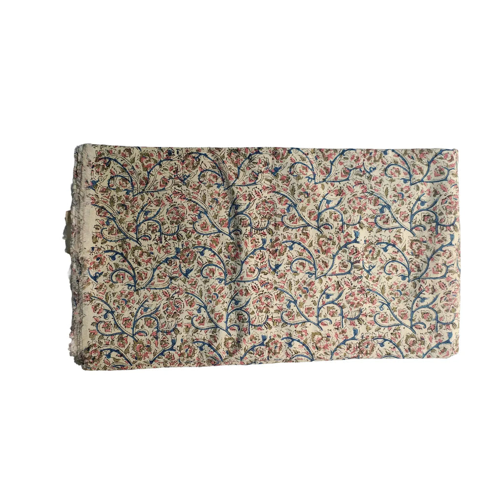 Handcrafted Kalamkari Textile with Leaf Motifs