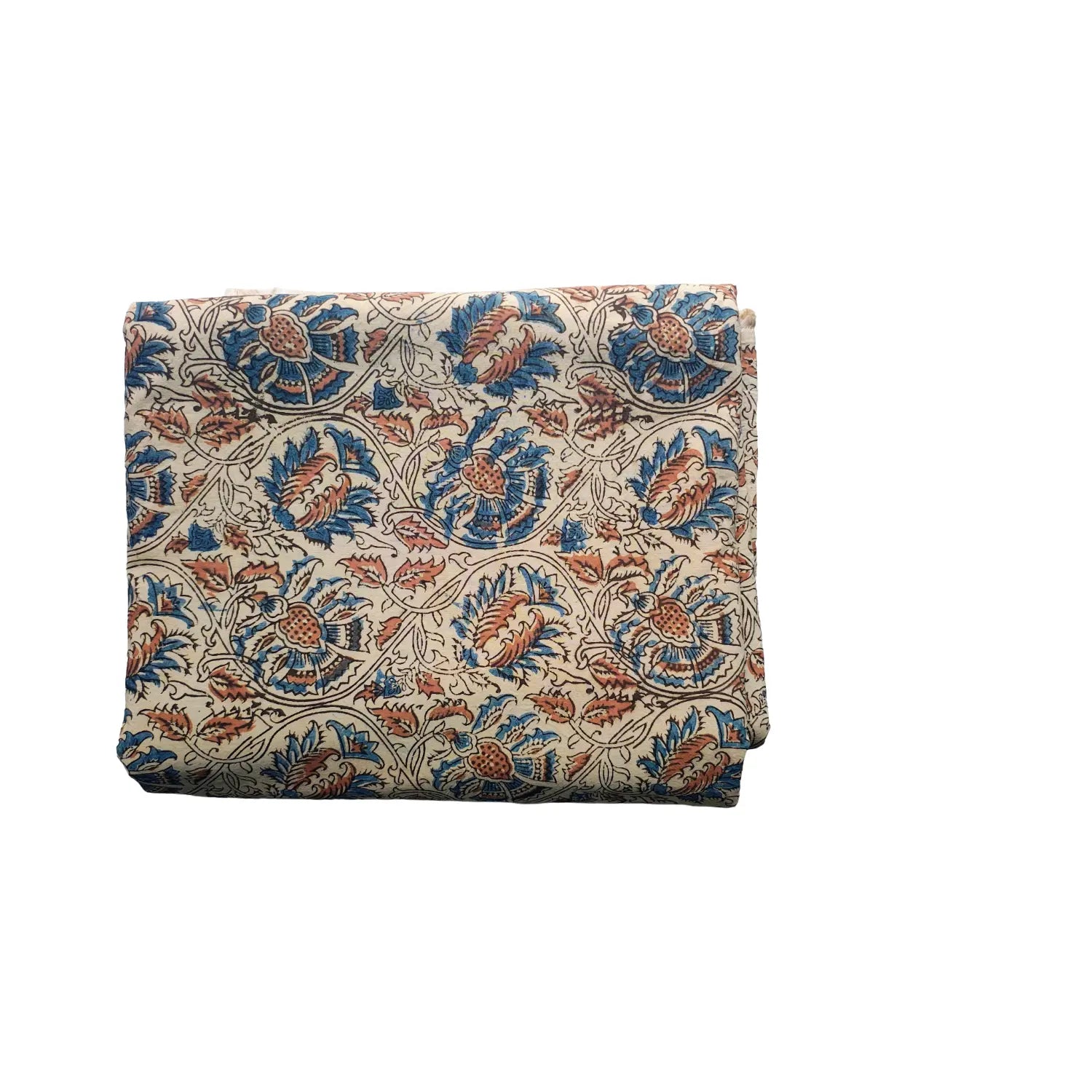 Handcrafted Kalamkari Textile with Leaf Motifs