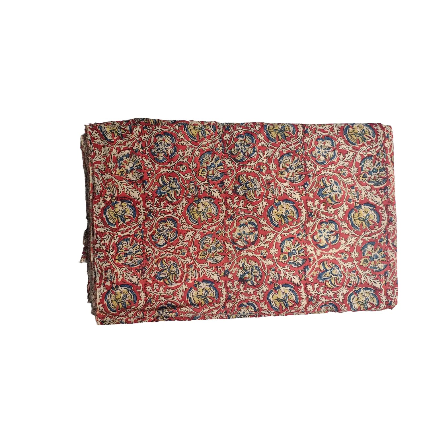 Handblock Floral Printed Kalamkari Modal Silk Fabric