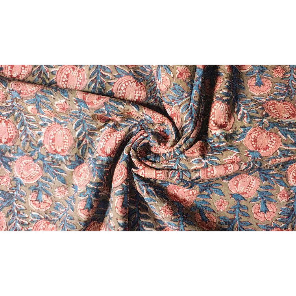 Handblock Floral Printed Kalamkari Fabric